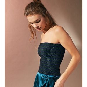 Smocked Lurex Tube Top